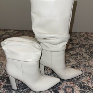 Marc Fisher white soft leather boots